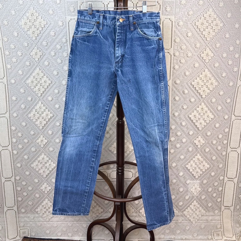 Vintage Wrangler Cowboy Cut Jeans Mens 30x33 Blue Denim High‎ Rise Straight Leg